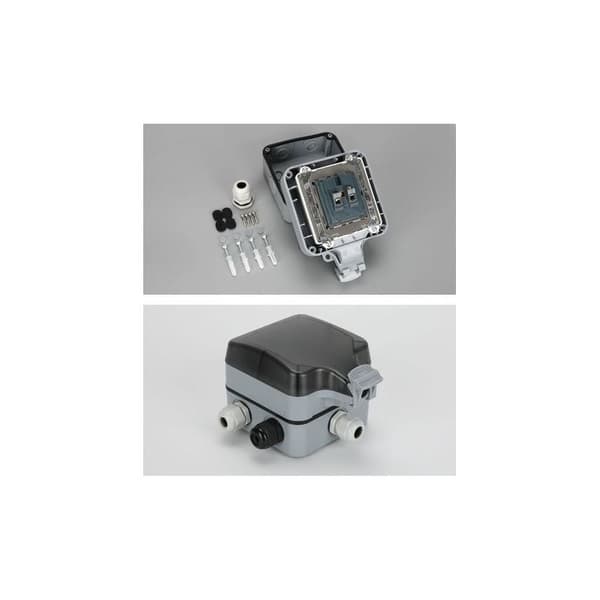 IP66 utendørs sprutsikkert plug-in hus, enkel rad, regntett, utendørs plugg, ett hull