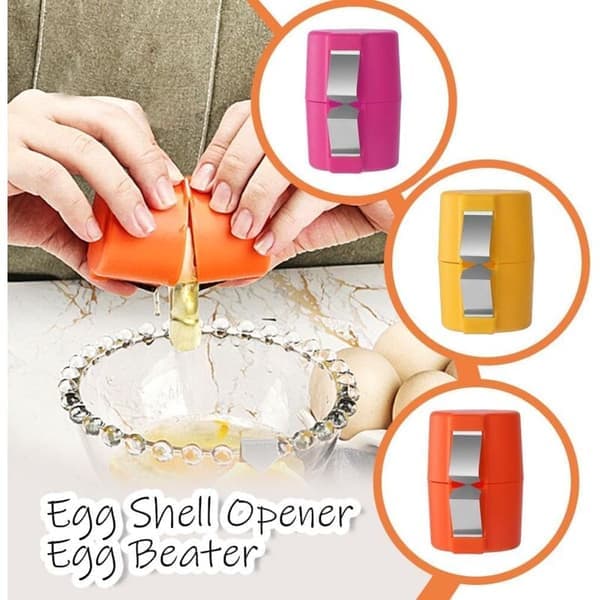 Sett med 3 eggåpnere, for rå egg, eggeskreller for hardkokte egg, håndholdt eggeskiller, eggkutter i rustfritt stål, kjøkkenutstyr