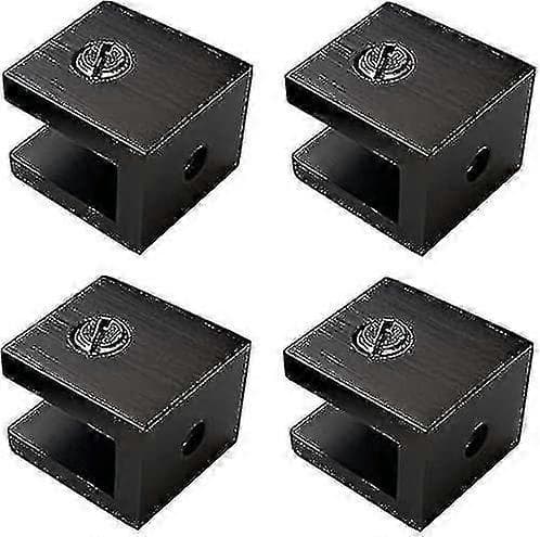 4-pak Glasclips, Ingen Boring af Huller i Glas Glasholder Hyldebeslag Clip Support (til 8 mm-10 mm Glas, Sort)