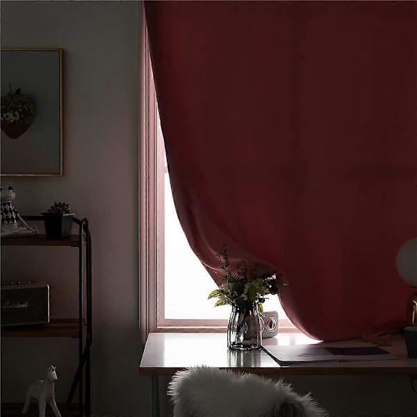 Dobbeltsidig mørkleggingsgardin med borrelås for stue og soverom Pink Width 0.9 x Height 2.0m