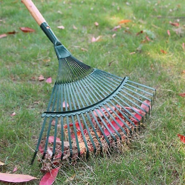42cm Stål Vifte Rive Hode Erstatning Tung Rive Hode For Hage Gress Terrasse Blader Løv Plen 22 Tenner