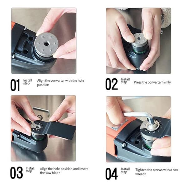 Adapter Starlock oscillerende sagblader, multiverktøykonverter, Star-Lock-kompatibel, enkel installasjon