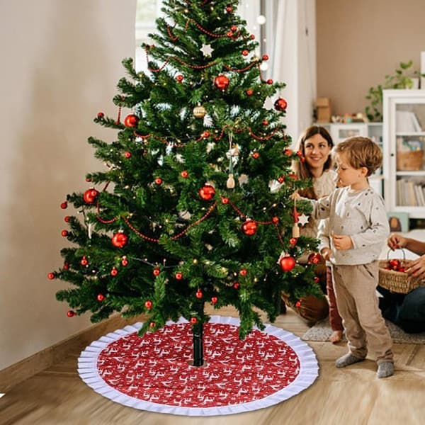91 cm Juletræstæppe, Juletræstæpper, Julepynt, Gulvmåtter, Stort Juletræstæppe (C)