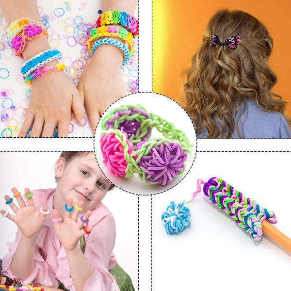 Färgglad vävd gummibandsset