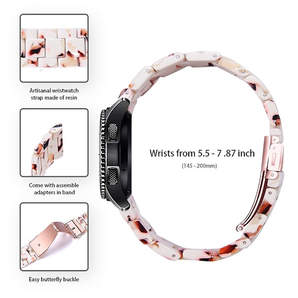 Udskiftningsrem til Garmin Vivoactive 4 - 22mm Vandafvisende Resin Urrem - Nougat Multicolor Style W Garmin Vivoactive 4