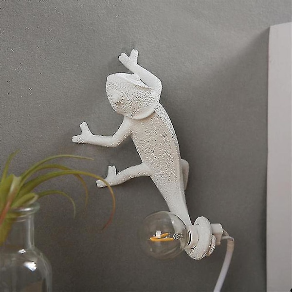 Varmt Hvit Kameleon Harpiks Vegglampe (uten Pære)