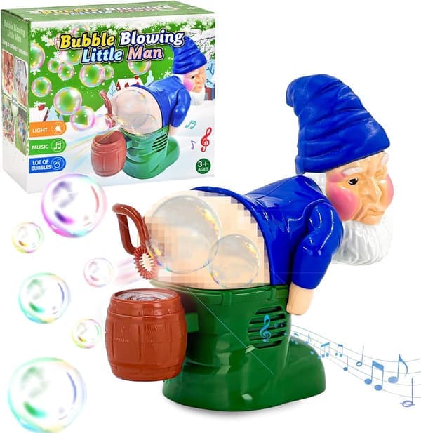 Jultomtens bubbelmaskin, rolig bubbelleksak