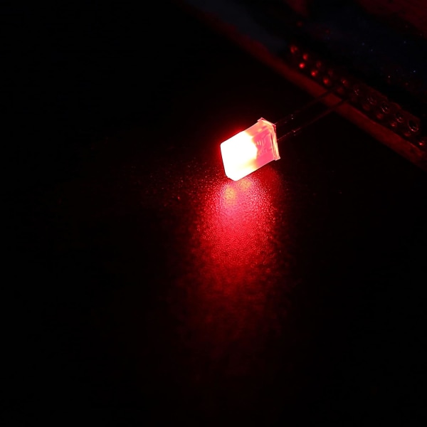 2x5x7mm x LED-ljuslampa, 150st rektangulär, klar lysdiod för elektronisk komponentindikator, röd