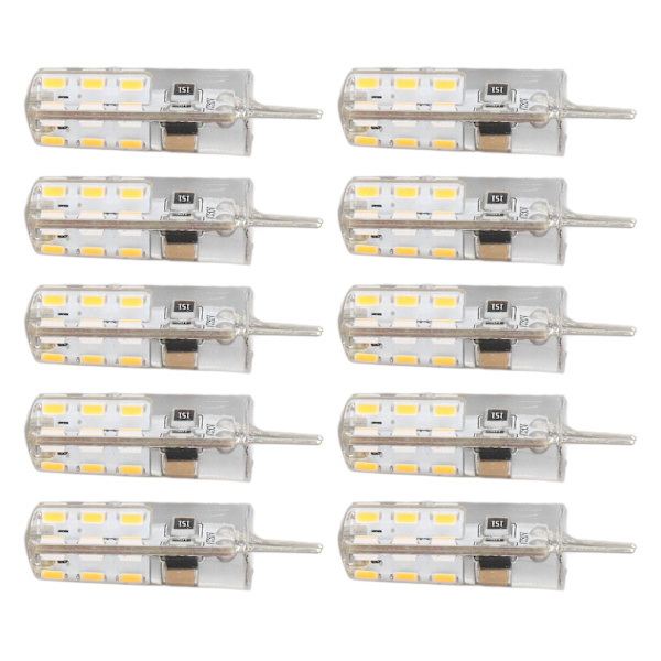G4 LED-lampor 1,5W AC220V 110LM, 10 st Bi Pin-bas Silikon Varmvitt 3000K, Ersättningslampor för landskapsbelysning