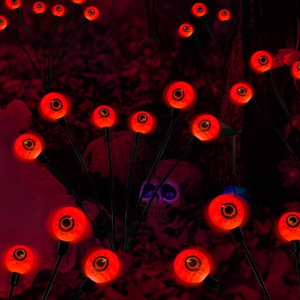 Ulkovalaistus Solar Horror Eyeball -koristevalot, 2 kpl 12 LED vihreää silmää