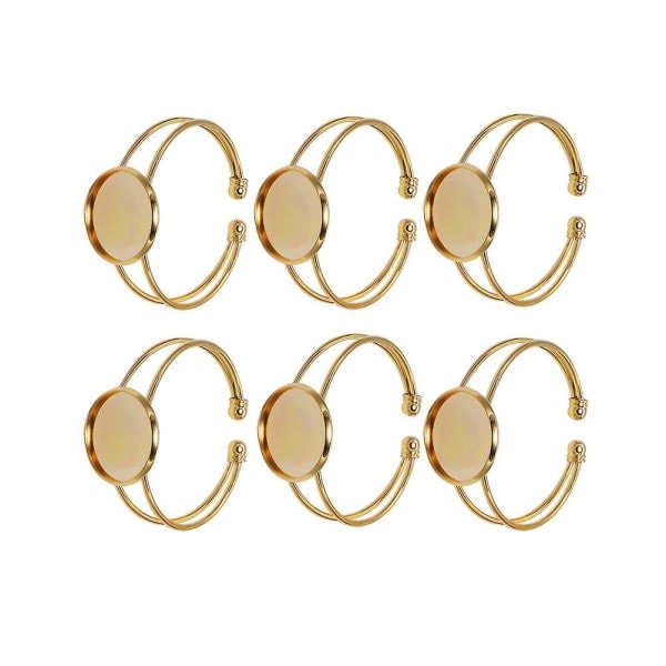 6 stk. 18 mm Runde Plader Kobber Y-Form DIY Armbånd Håndkæder til Smykkefremstilling (Guld) (5*1.8cm, Guld)