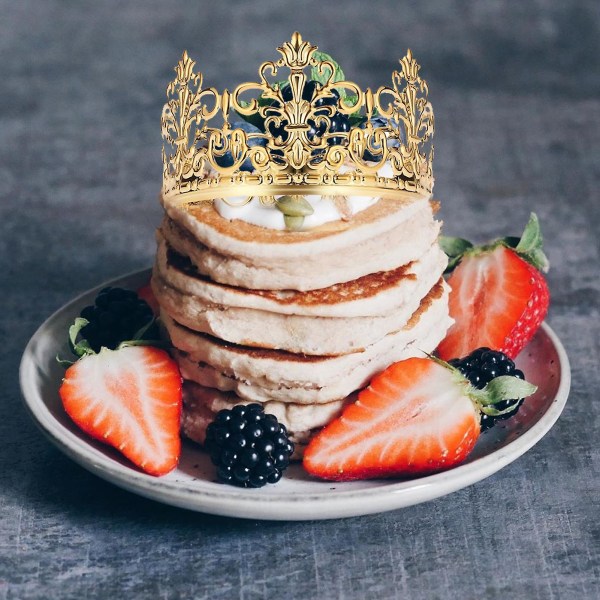 Cake Topper Realistiskt utseende metall Crown Cake Topper Royal tema baby shower dekoration S Rose Gold