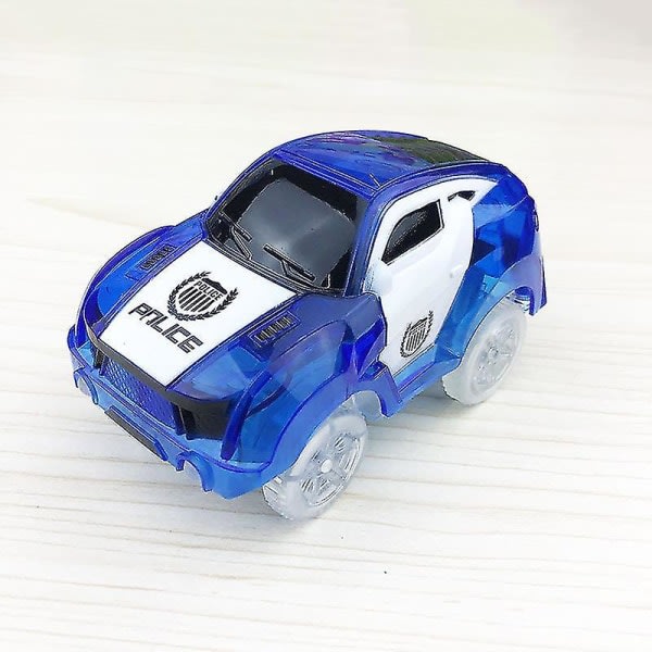 4 kpl rata-autoa rata-leluauto hehkuva leluauto rata-auton lisävarusteet 5 vilkkuvalla LED-valolla