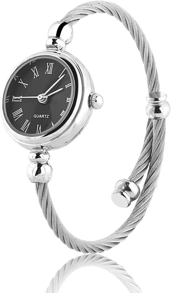 Dame Quartzure, Kvindelig Analog Rund Legeringsrem Åben Armbåndsur 1