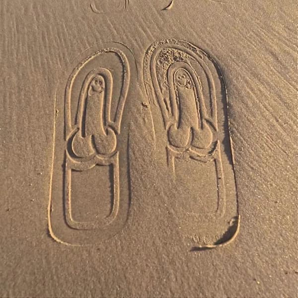 Dolda Flipflops, Dolda Penn-Flipflops Roligt Tryck Flipflops för Kvinnor Män, Strandflipflops Som Lämnar Tryck Design 37