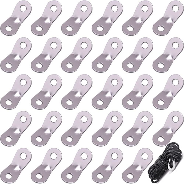 Tältlinjespännare 30 st Aluminiumlegering Tältlina Justerare Paracord Snöre Knäppspänne för Utomhus Vandring Camping