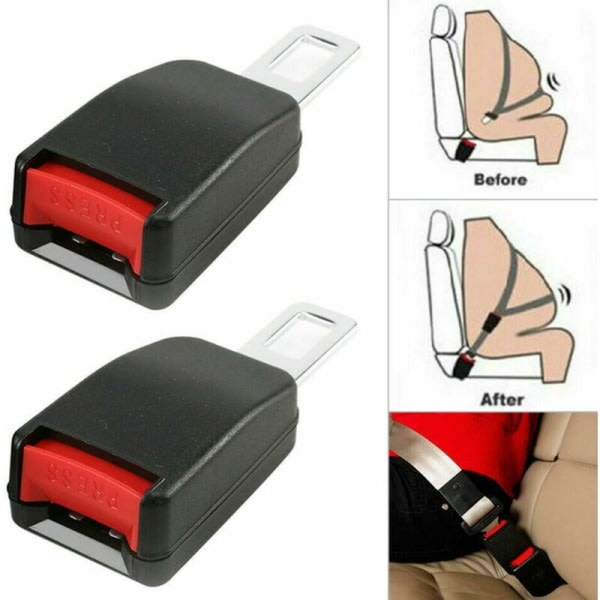 2-pack adjustable extended seat belt bayonet buckles