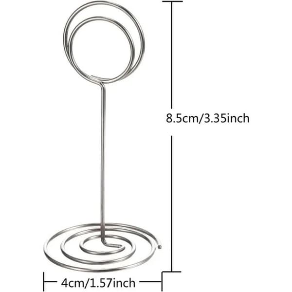 24 metallfotoklämmor, runda silver, 85 mm diameter, visitkortshållare, bröllopsbordsnummer