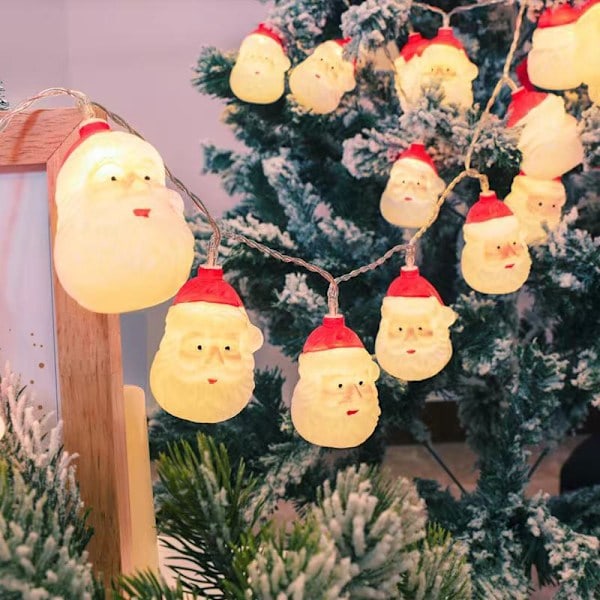 LED-lysstreng med julemotiv - Julemand, Snemand, Rendeer - Festlig atmosfære - Batteri & USB - Juletræspynt E 1.5M 10led battery