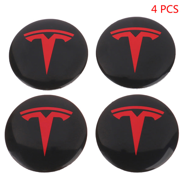 4 stk. hjulcenternavkapsæt til Tesla Model 3 Y Tesla Accesso Red