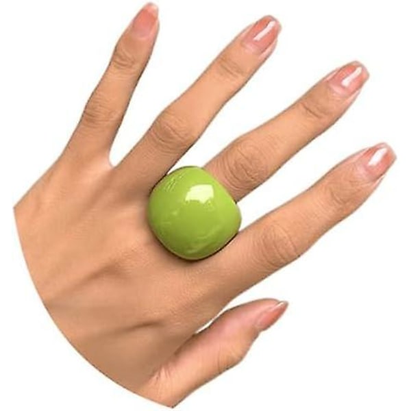 Multicolor Resin Chunky Ring. Transparent akrylring Överdriven knogring Charm Geometrisk smyckepresent för kvinnor tonårsflickor