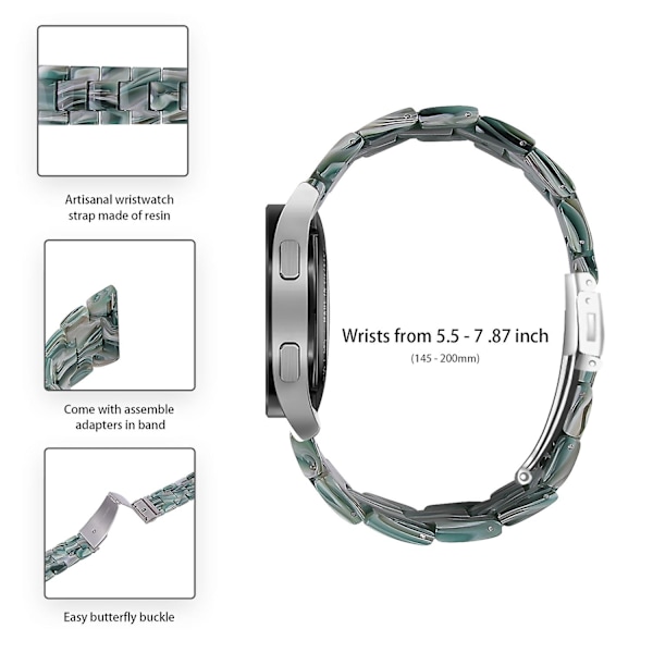 Udskiftningsrem til Garmin Vivoactive 4 - 22mm Vandtæt Resin Urrem Green Style S Garmin Vivoactive 4