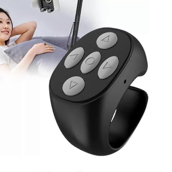 Trådlös Bluetooth-fjärrkontroll för fingertoppen, bläddringsfjärrkontroll för sidvändning black A