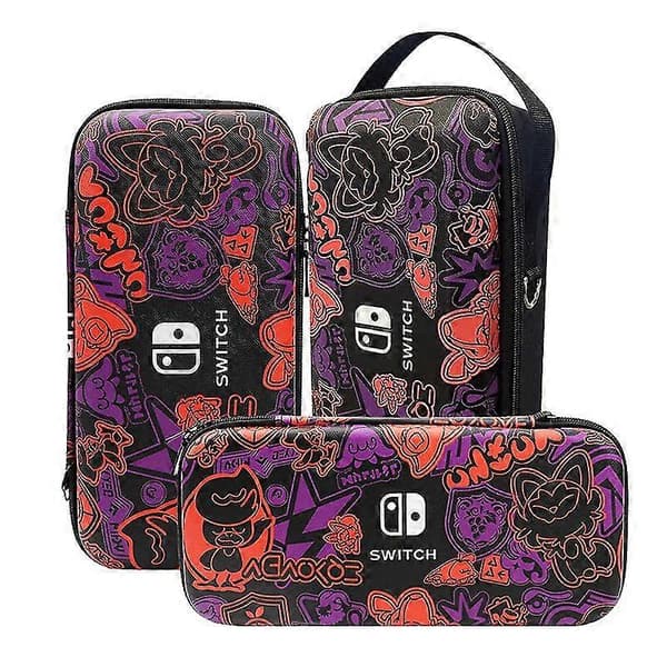 Opbevaringstaske med Scarlet And Violet tema til Nintendo Switch/lite, beskyttende hårdt cover etui til Nintendo Switch Oled tilbehør