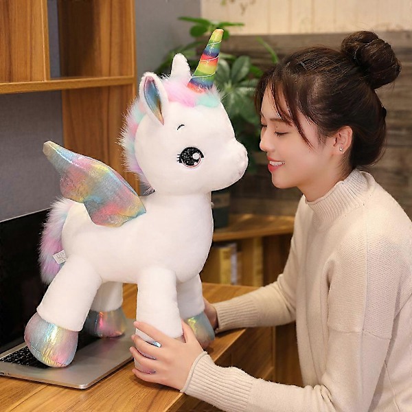 1 st 40CM Fantastisk Enhörning Plyschleksak Regnbåge Med Vingar Fylld Unicornio Dockleksak för Flicka Barn Födelsedagspresent Kudde 40CM pink