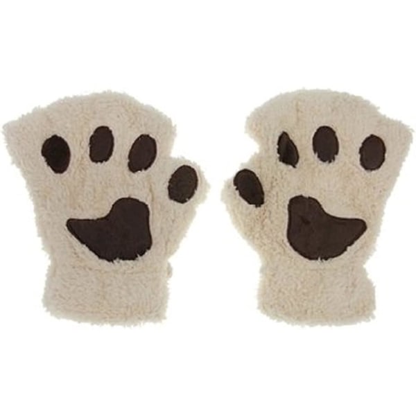 Cat Claw Bear Paw Fingerløse vinterplysjhansker 1*par