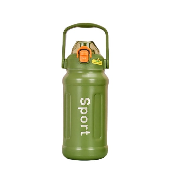 Vakuumflaske i rustfritt stål 316 Trendy bærbar stor kork Green 1000ML