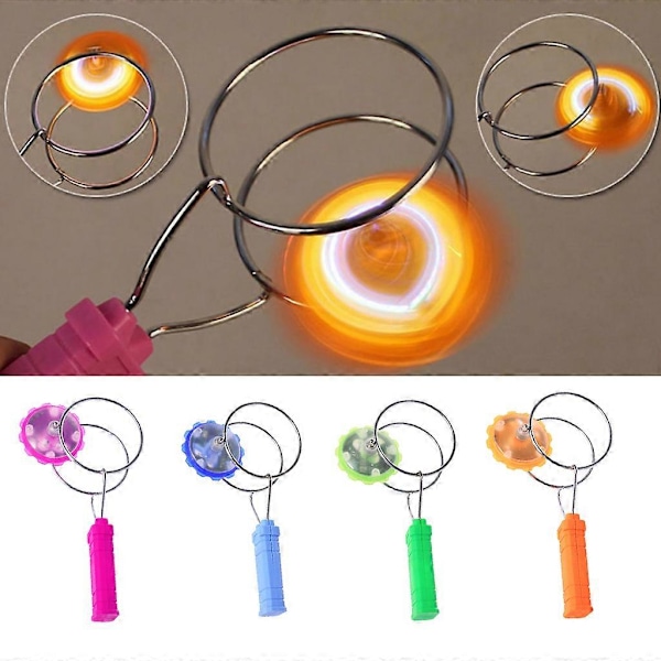 Magnetisk Gyro Hjul Magisk Snurrande LED Färgglada Ljus Gyro YoYo Leksaker Barnpresenter Blue