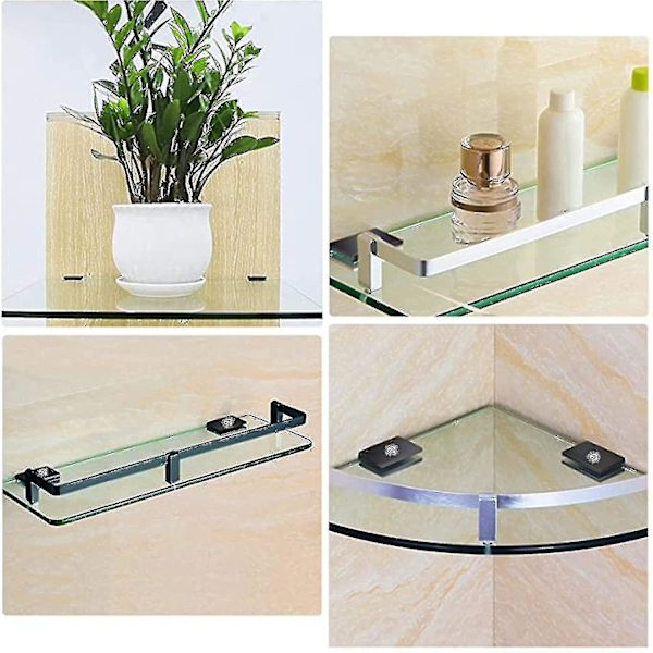 10 stycken justerbara glashyllfästen, glasräcke klämma fäste, kompatibel med 8-10 mm tjockt glas+qwl