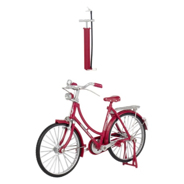 Naisten polkupyörämalli Kannettava Vintage Säädettävä 1:10 Simulation Cycle Red