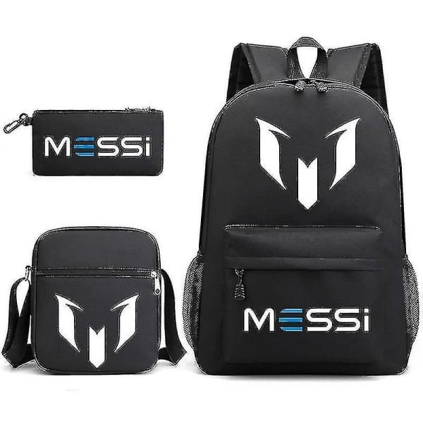 3 stk. Fodbold Messi Rygsæk Rygsæk Kvinder Mænd Rejse Laptop Teenagere Molas Totes Sac Kun Rygsæk ingen