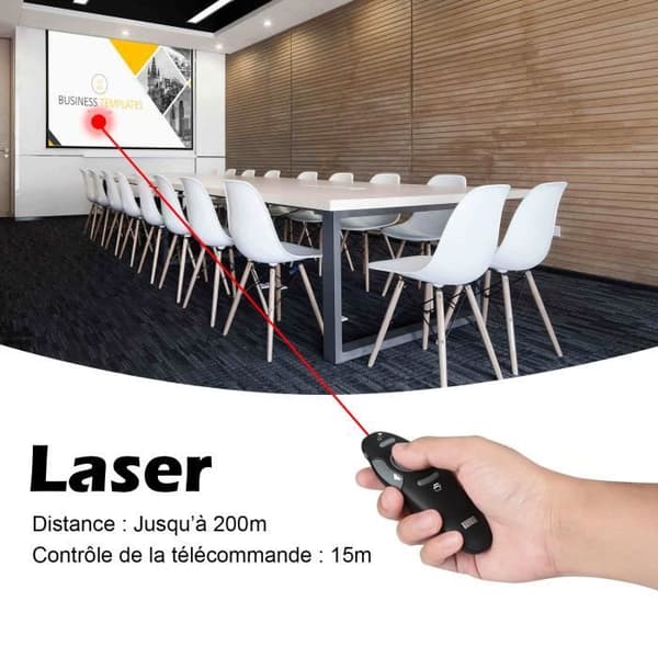 T Fjärrkontroll Presentation - AUGUST - LP205 - Trådlös - Laserpekare - Ergonomisk
