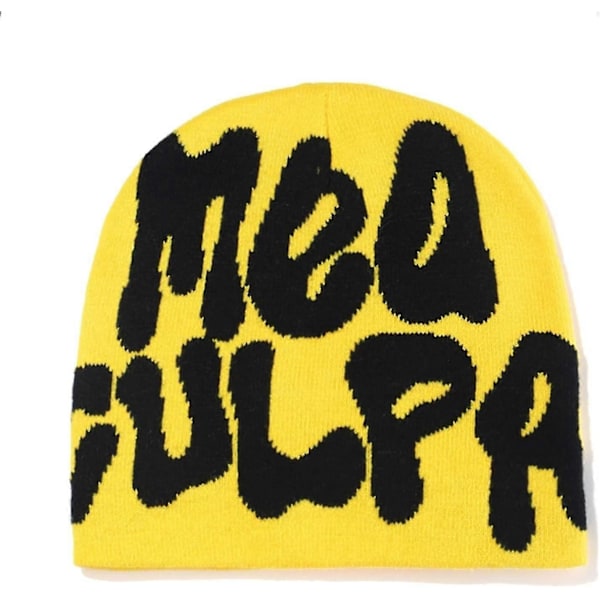 Beanies, bogstaver Print Beanies Mea Y2k Beanies, hat til kvinder mænd, slouchy beanies og strikkede beanies til unisex (sort og hvid) Green