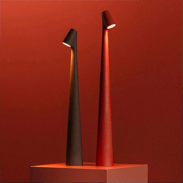 Elegant Slim Konisk Stem Bordlampe Bærbar & Dæmpbar Led Skulpturlys Dec White