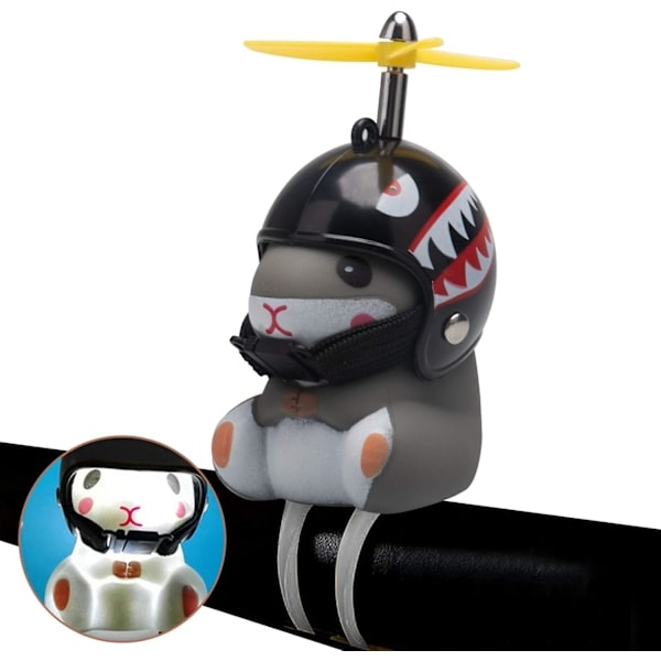Pyöräkello Valolla ja Kypärällä Söpö Eläin Pyörän Torvi, Kojelaudan Koristeleminen Leikkiauto Pyöräkellot Liimatut Koristeet Shark helmet mouse
