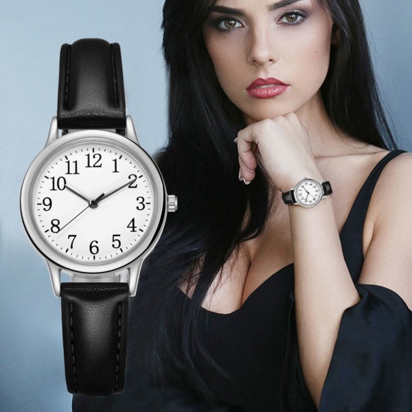 Kvarts klokke armbåndsur Black