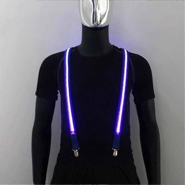 LED-seler og sløyfe for menn - Perfekt for musikkfestivaler og kostymefester Bow tie-White