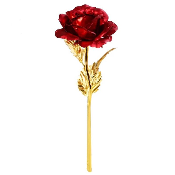 Red 24 Karat Gold Plated Rose 24k in Gift Packaging gold