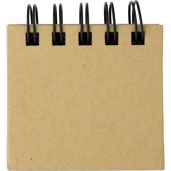 Sæt med 2 mini spiralindbundne notebøger lavet af genanvendelige materialer med sticky notes i 5 farver