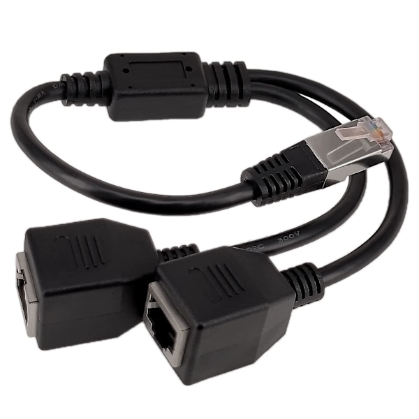 RJ45 Ethernet Splitter Adapter 1 Han til 2 Hun Lan Netværk Splitter Support Cat7 Cat6 Internet Netværk Forlængerledning