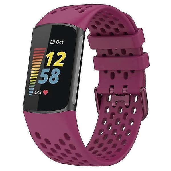 Udskiftningsarmbånd til Fitbit Charge 6/Charge 5, åndbar silikone rem til smartwatch Multicolor Style H