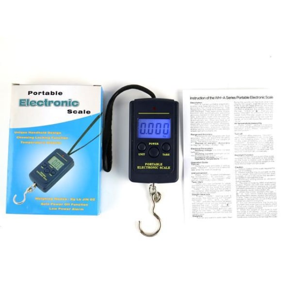 Digital vekt fiskevekt 0 - 40kg også for bagasje etc. Svart