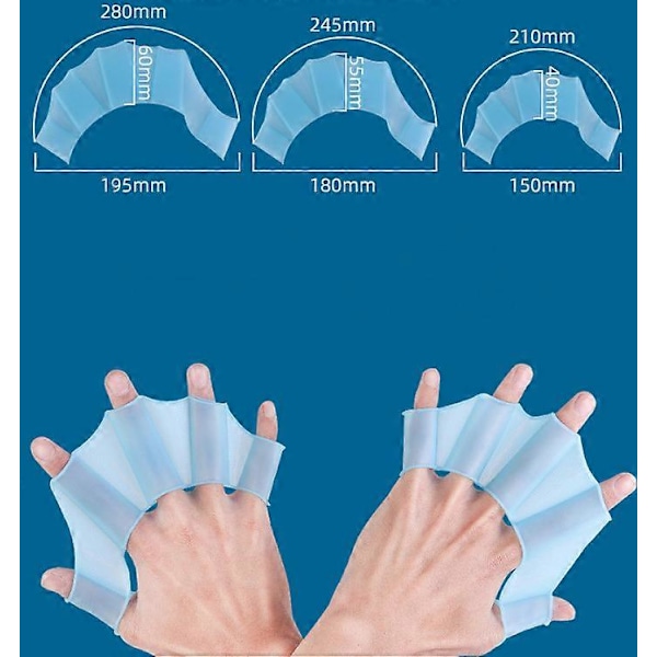 Simfötter 1 par unisex grodformade simfötter i silikon handskar för vattensporter Blue M