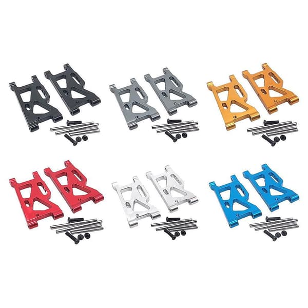 RC Front Bærearm til WLtoys 144001 124018 1:12 Bilmodel Tilbehør rød silver 61.5x32x6.5mm