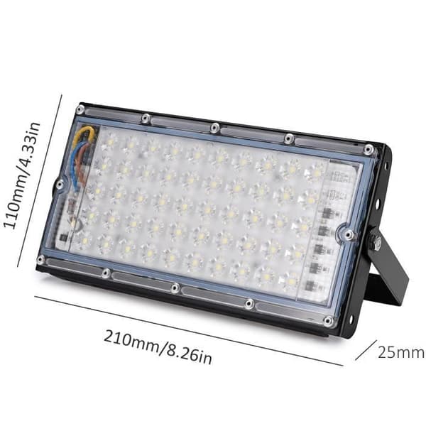 TEMPSA LED-ulkovalaisin - 50W - Alumiini - Musta - IP66
