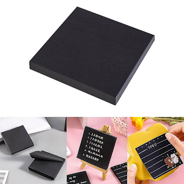 Sorte Sticky Notes, 10 stk. Simple Sticky Notes Markeringsflag Selvklæbende Memoblokke-K